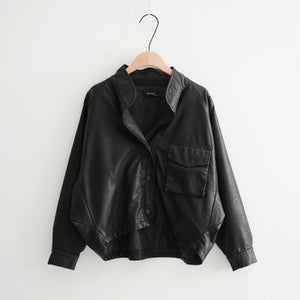 Relaxed Faux Leather Jacket